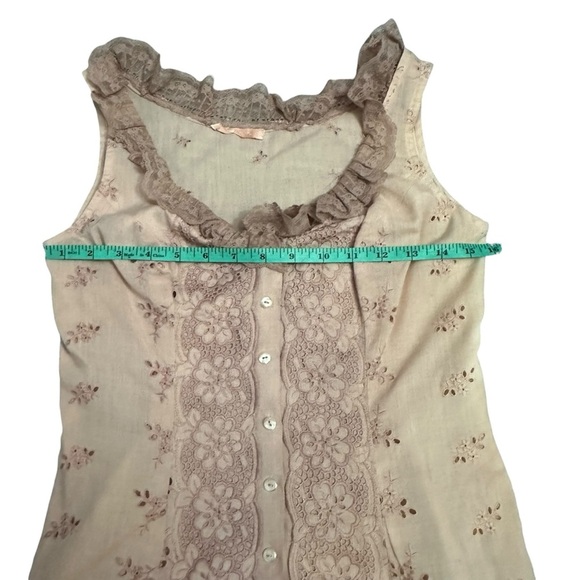 Vintage Handmade Floral Lace Snap Button-Up Blouse - Picture 3 of 4